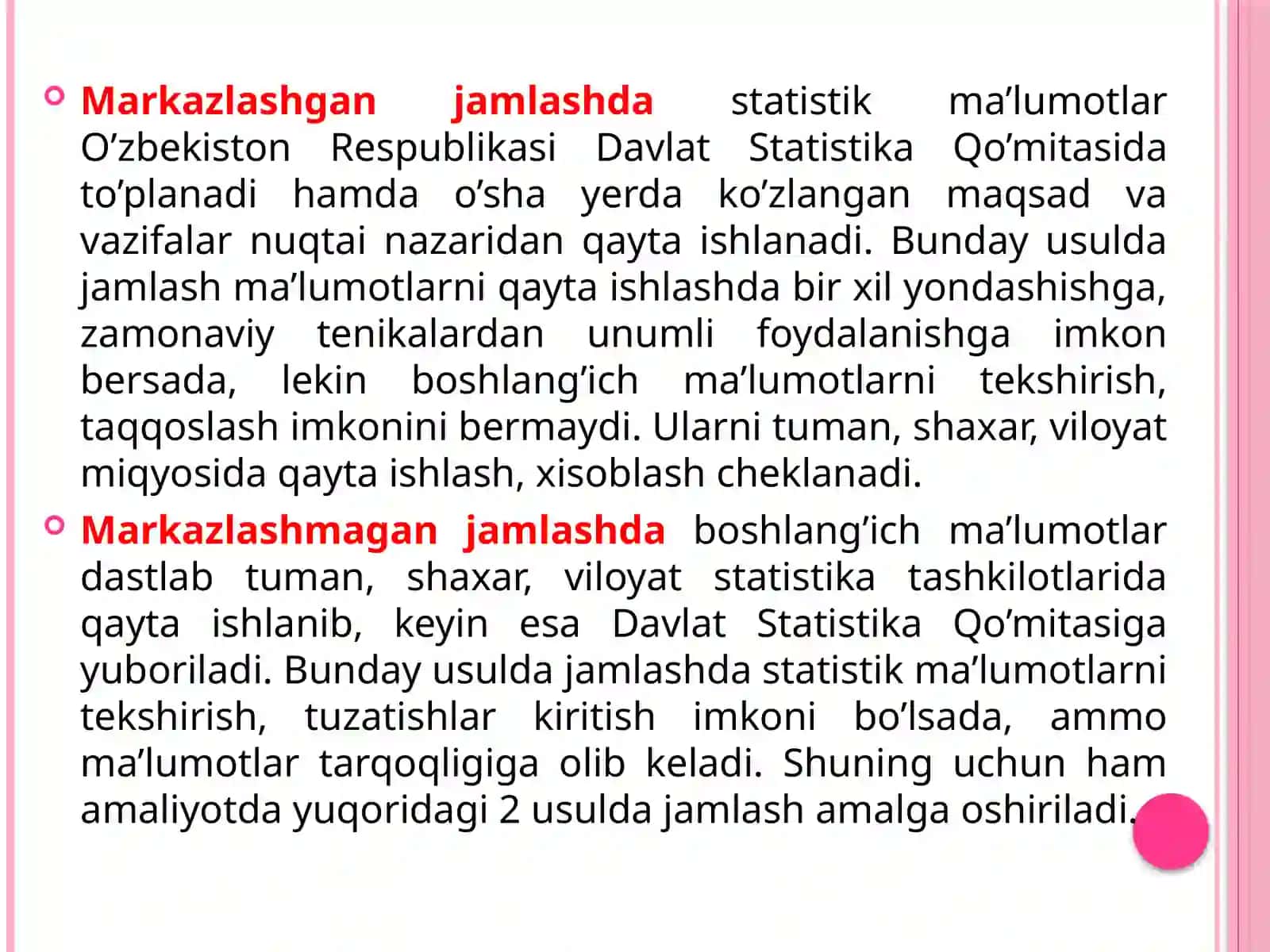 Statistik jamlash va lash 4
