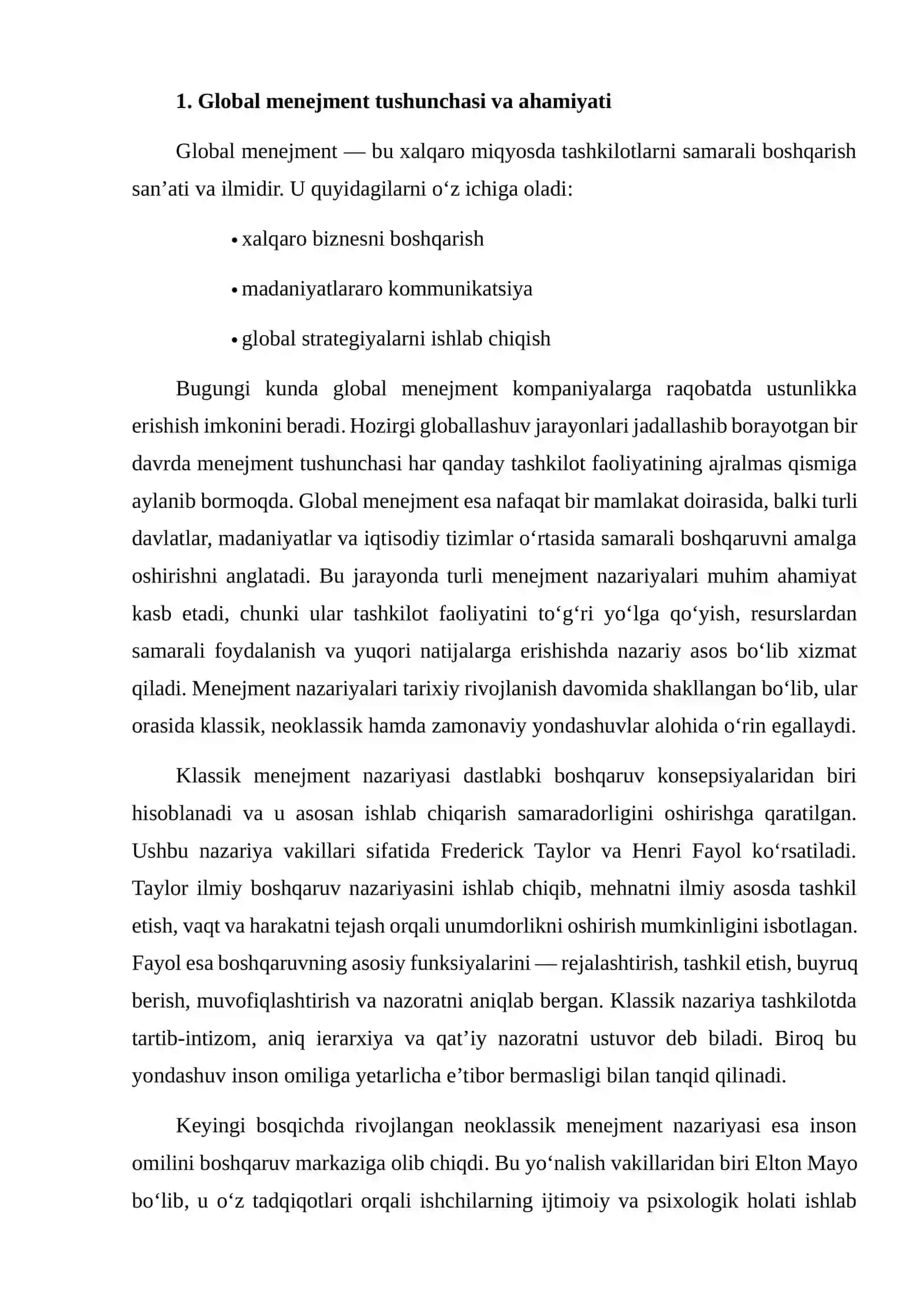 GLOBAL MENEJMENT NAZARIYALARINING O‘ZARO FARQLARI VA O‘XSHASHLIKLARI 4