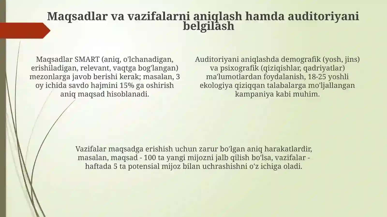 Turli guruhlarda faoliyat rejalashtirishning asosiy tamoyillari 4