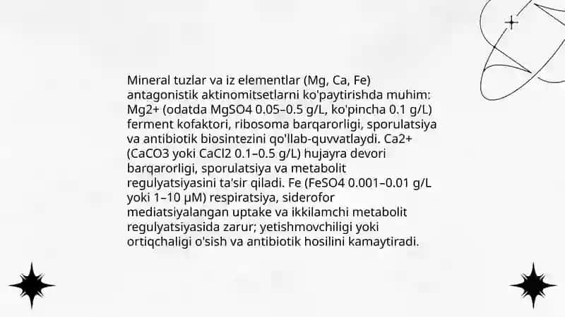 Antagonistik aktinomitsetlarni kopaytirishda ishlatiladigan ozuqa muxitlari 4