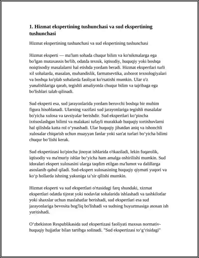HIZMAT EKSPERTINING VAKOLATLARI. SUD EKSPERTINING VAKOLATLARI 4