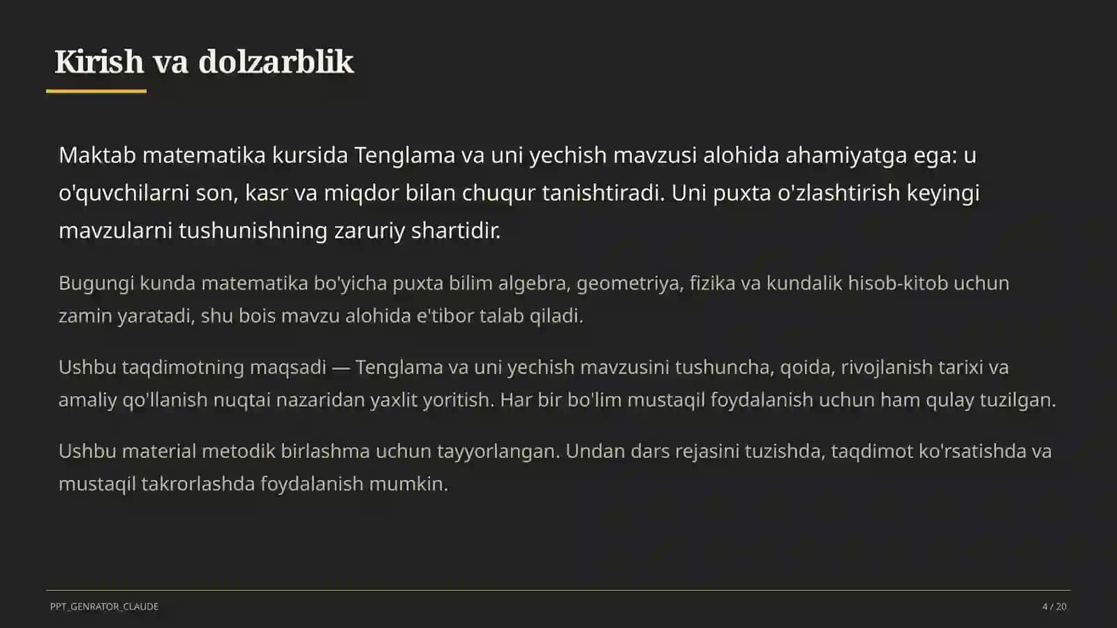 Tenglama va uni yechish (5-sinf) 4