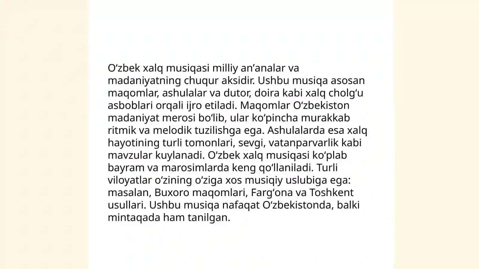 Oʻzbek xalq musiqa ijodi ommalashuvida xalq aytimlari ritmik asoslarining barqarorlashuvi 4