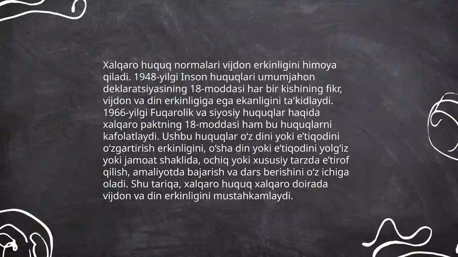 Vijdon erkinligining xalqaro huquqiy asoslari 4