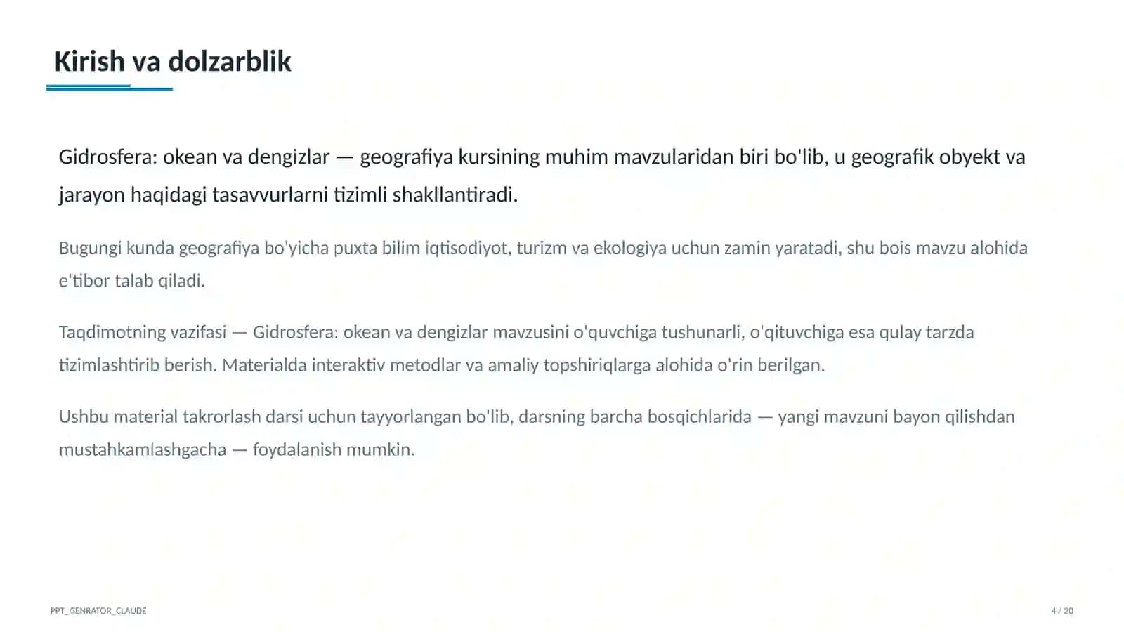 Gidrosfera: okean va dengizlar (6-sinf) 4