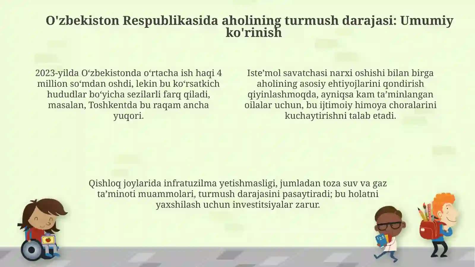 O'zbekiston Respublikasi Aholi turmush darajasi muommo va yechimmlari 4