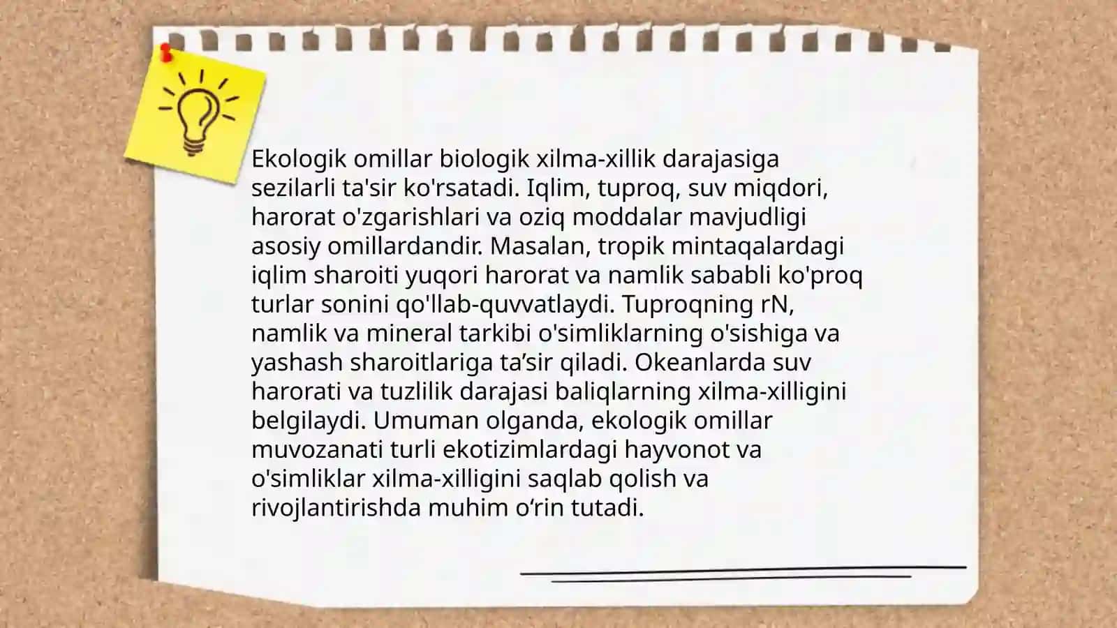 Yerdagi organizmlarning xilma-xilligi.Dunyoning flora va faunasi 4