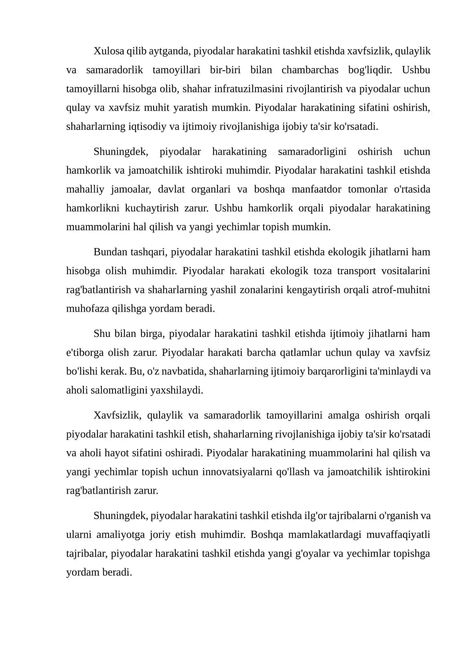 Piyodalar harakatini tashkil etishda nechta tamoyillar boʻyicha oshirish 4