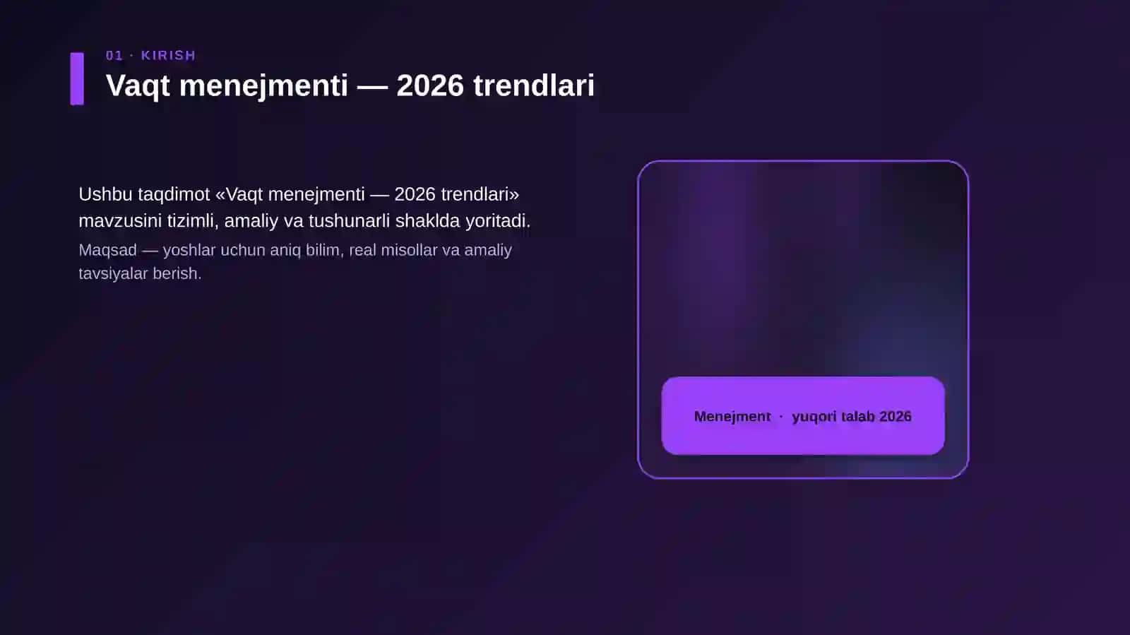 Vaqt menejmenti — 2026 trendlari 4