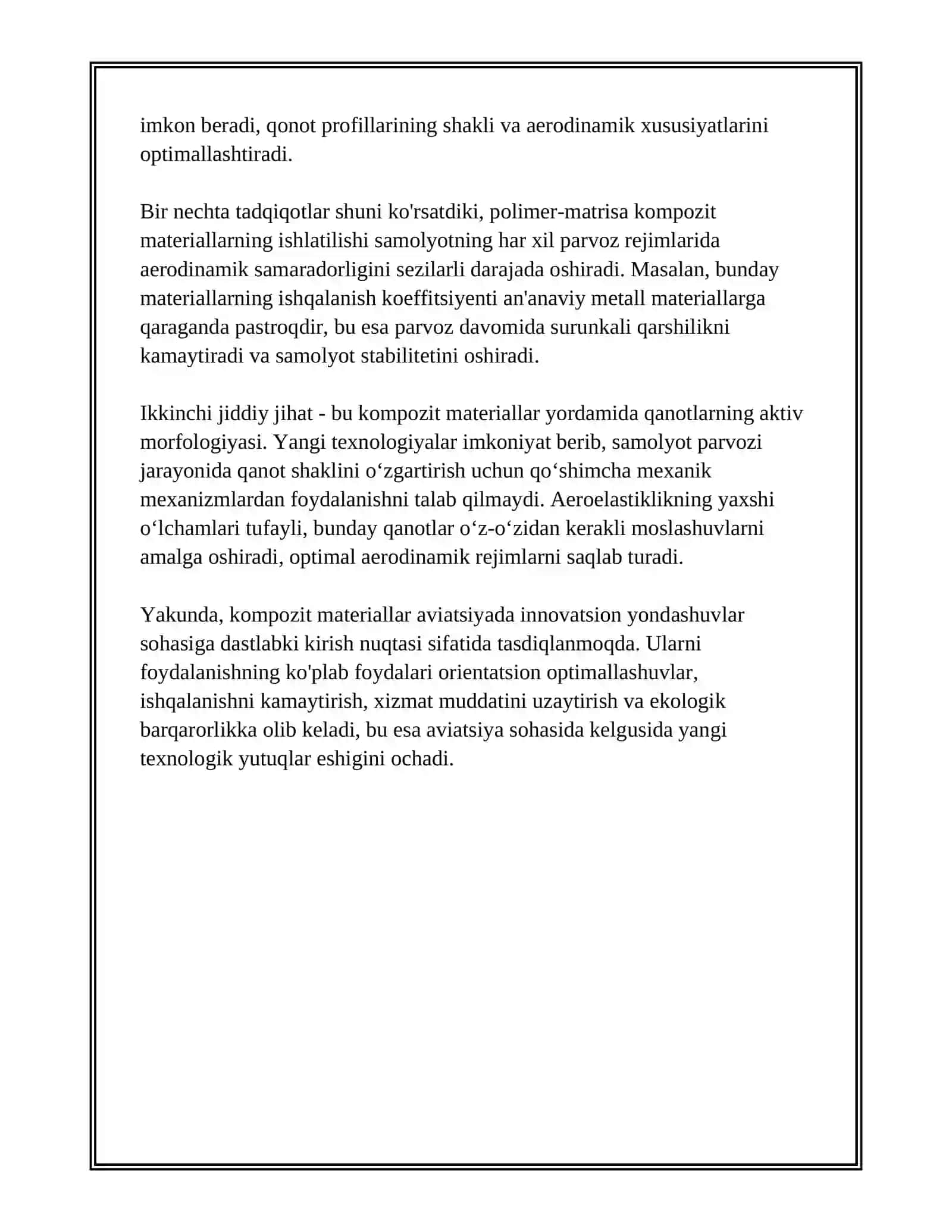 Kompozitsion Materiallar Yordamida Samolyotning Aerodinamik Xususiyatlarini Yaxshilash 4