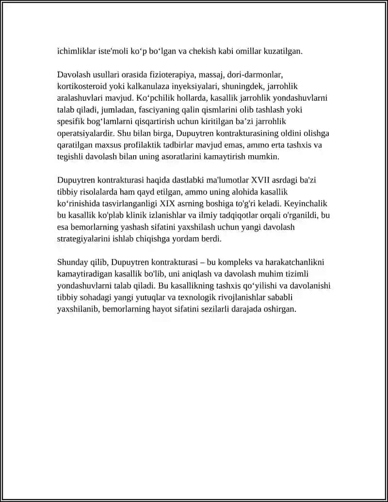 REFERAT Mavzu: DYUPYUITREN KONTRAKTURASI 4