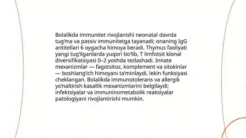 Patologiya rivojlanishida organizm yoshining roli 4