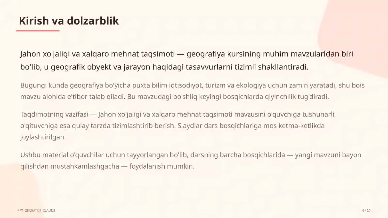 Jahon xo'jaligi va xalqaro mehnat taqsimoti (10-sinf) 4