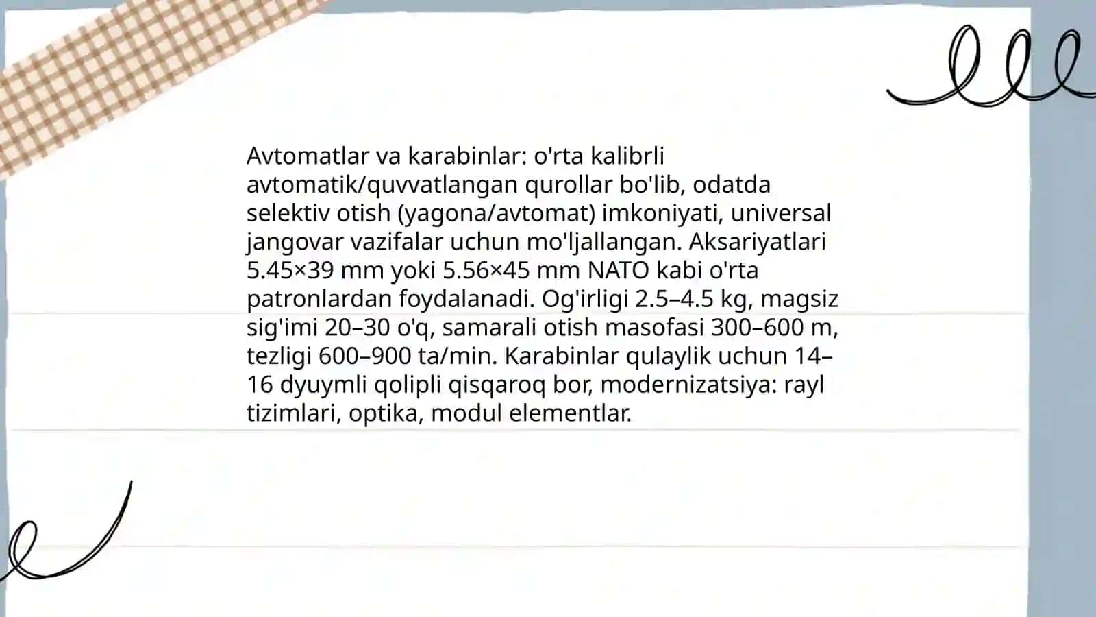 Oddiy o't qurollari va ularning qiqacha ta'rifi 4
