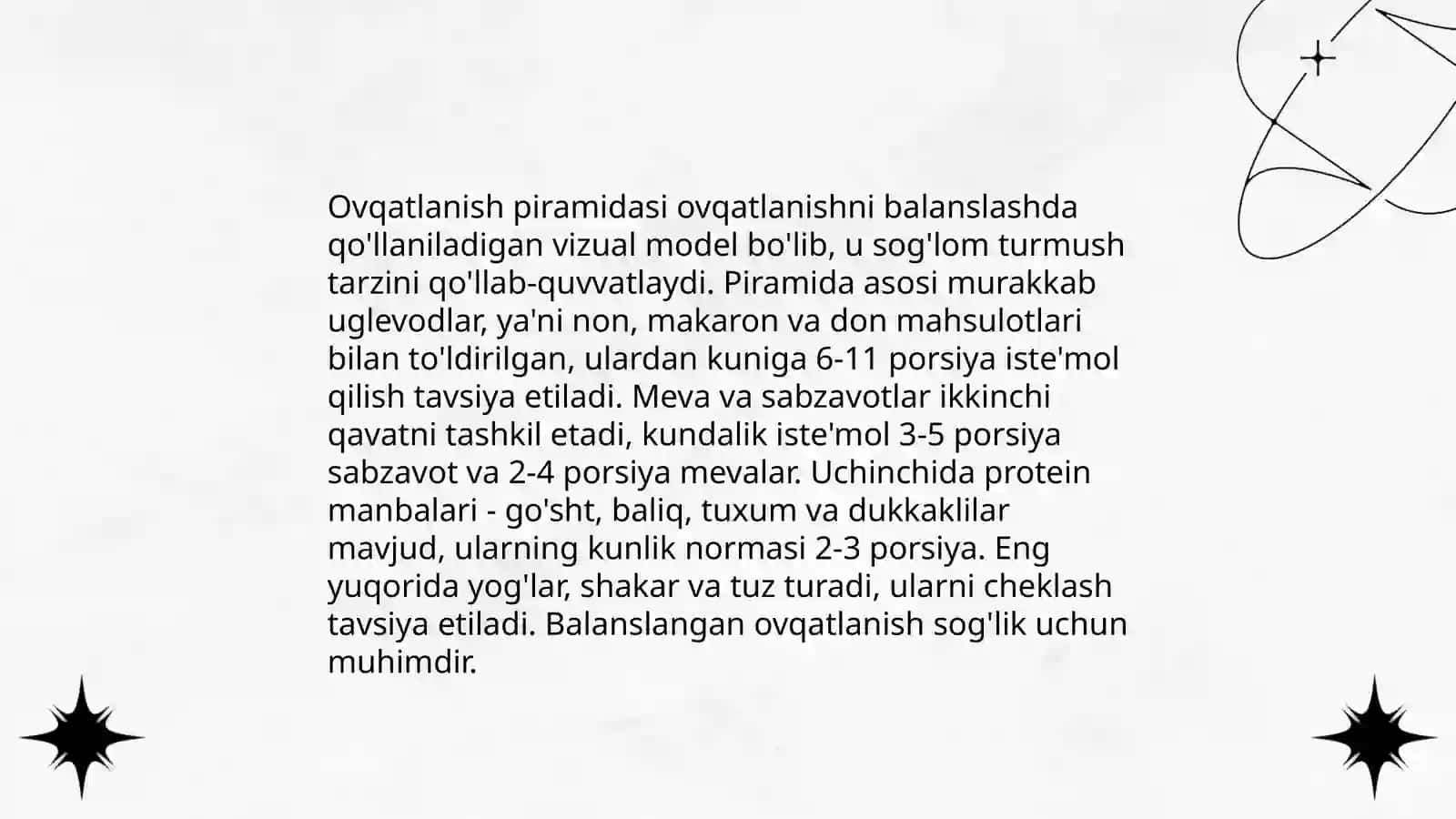 To'g'ri ovqatlanish ratsionini yaratish mavzusida taqdimot 4