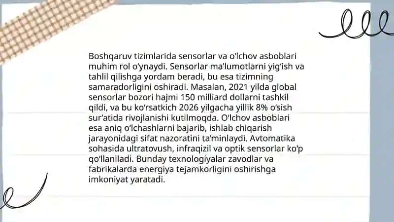 TEXNOLOGIK JARAYONLARNI BOSHQARISH VA EKSPERIMENTLARNI REJALASHTIRISH 4