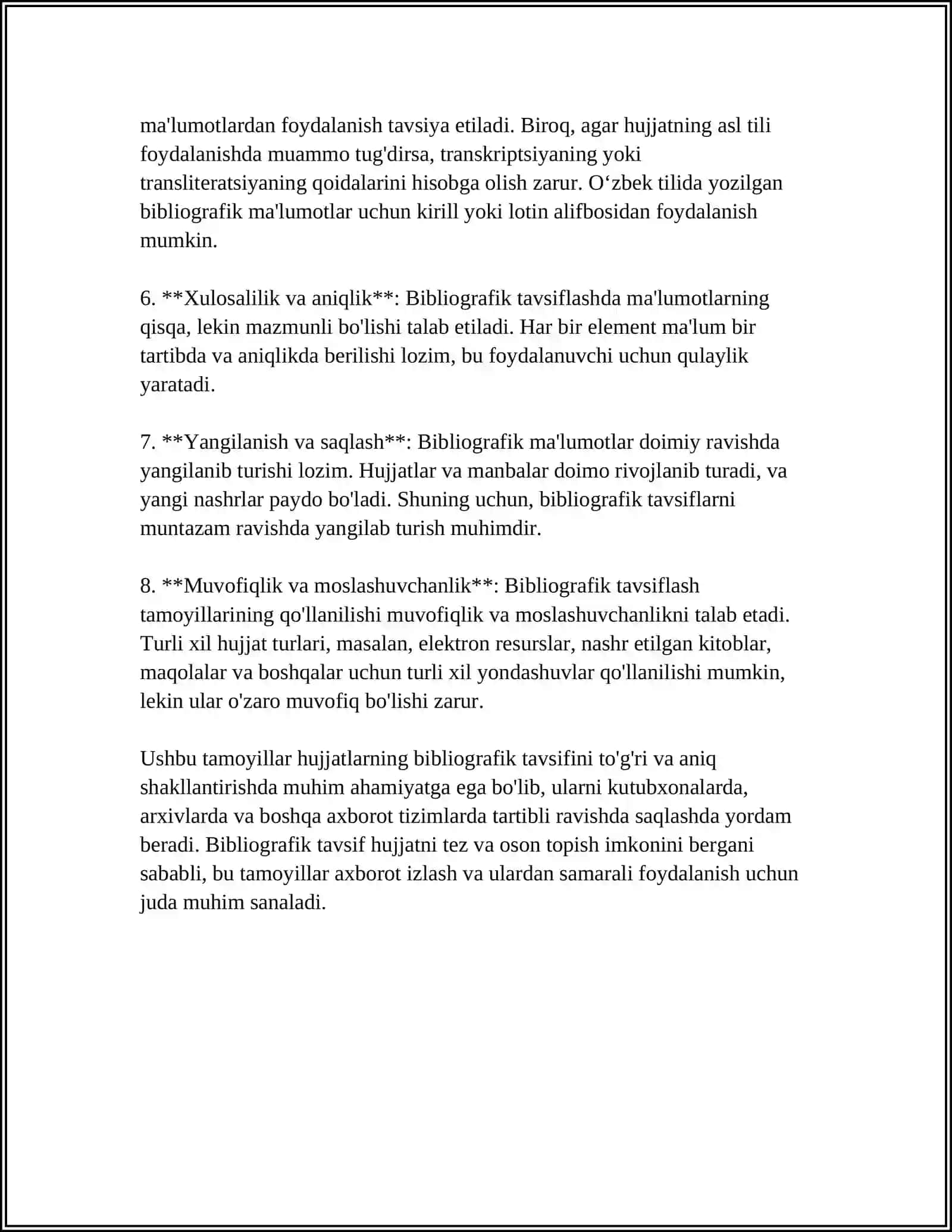 Rasmiy hujjatlarni bibliografik tavsiflash 4