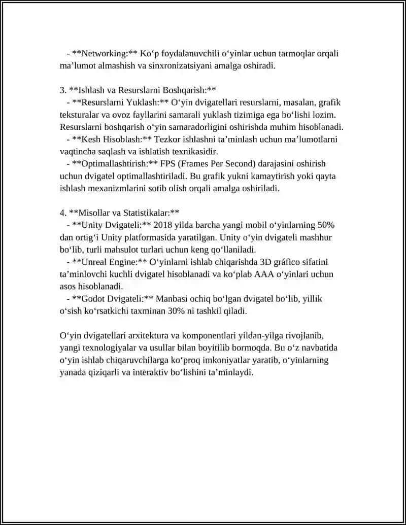 OʻYIN TEXNOLOGIYASI VA UNI AMALGA OSHIRISH MEXANIZMLARI 4