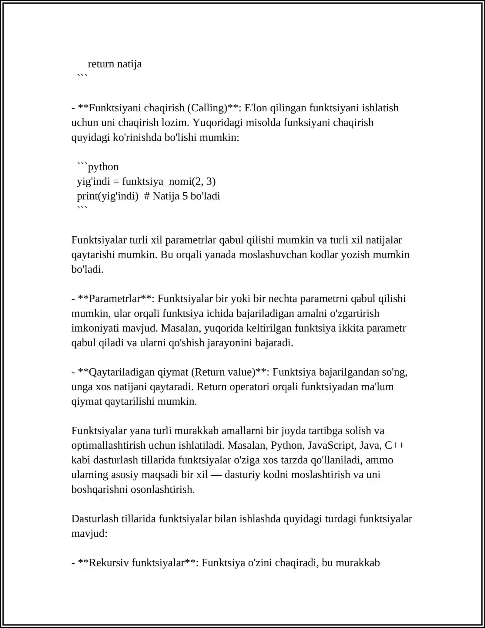 PYTHON DASTURLASH TILIDA FUNKSIYALAR 4
