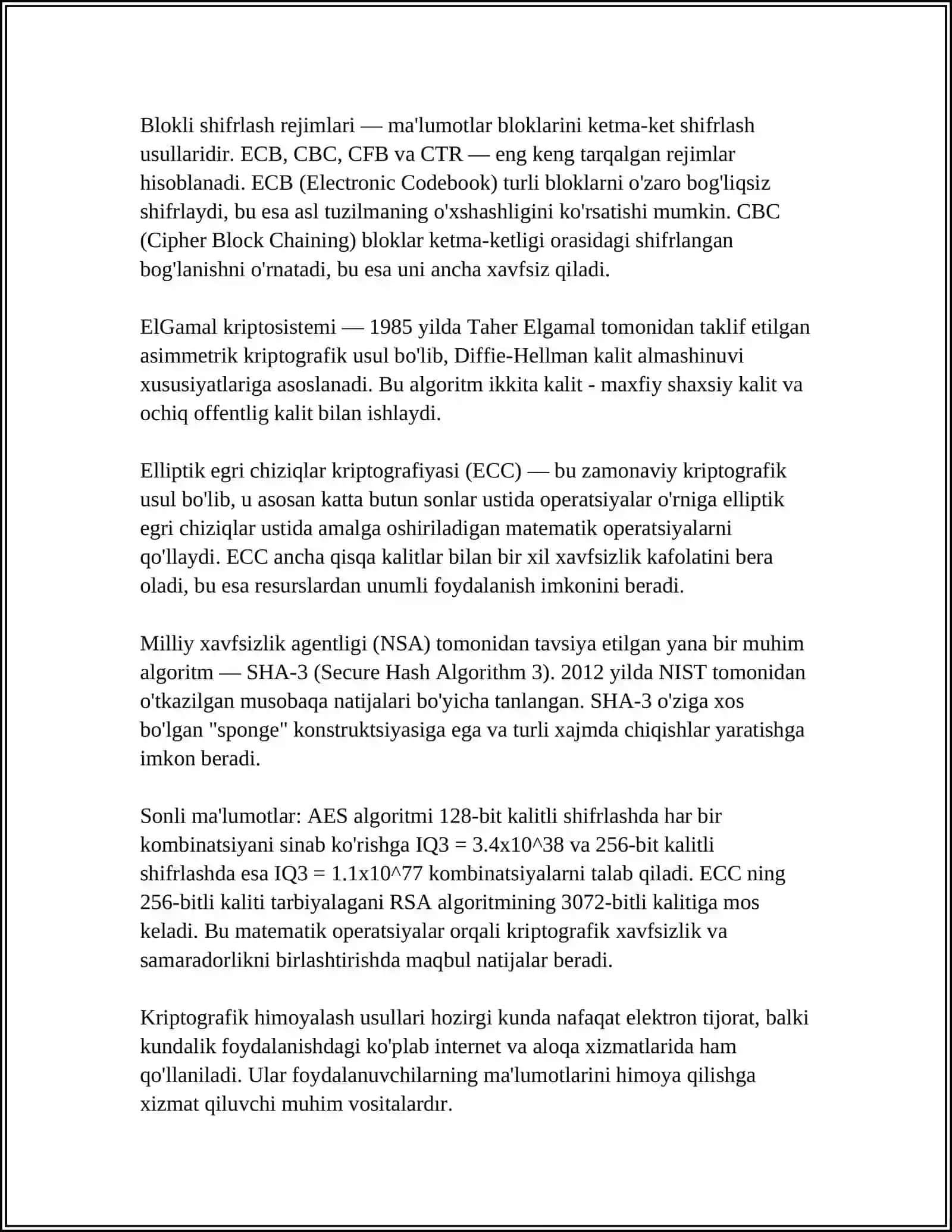 Axborotni kriptografik himoyalash usullari 4