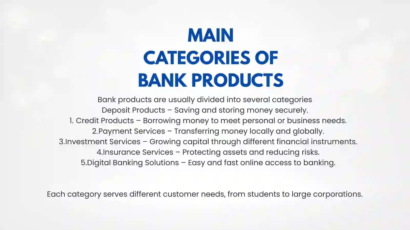 BANK PRODUCTS AND SERVICES 4
