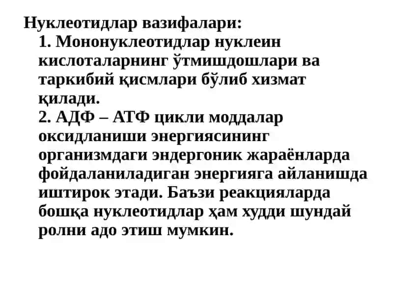 Нуклеотидлар алмашинуви 4