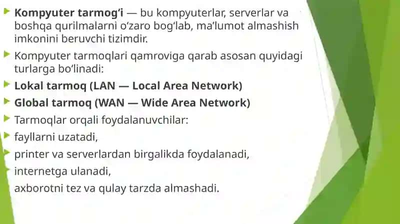 Lokal va global tarmoqlar 4