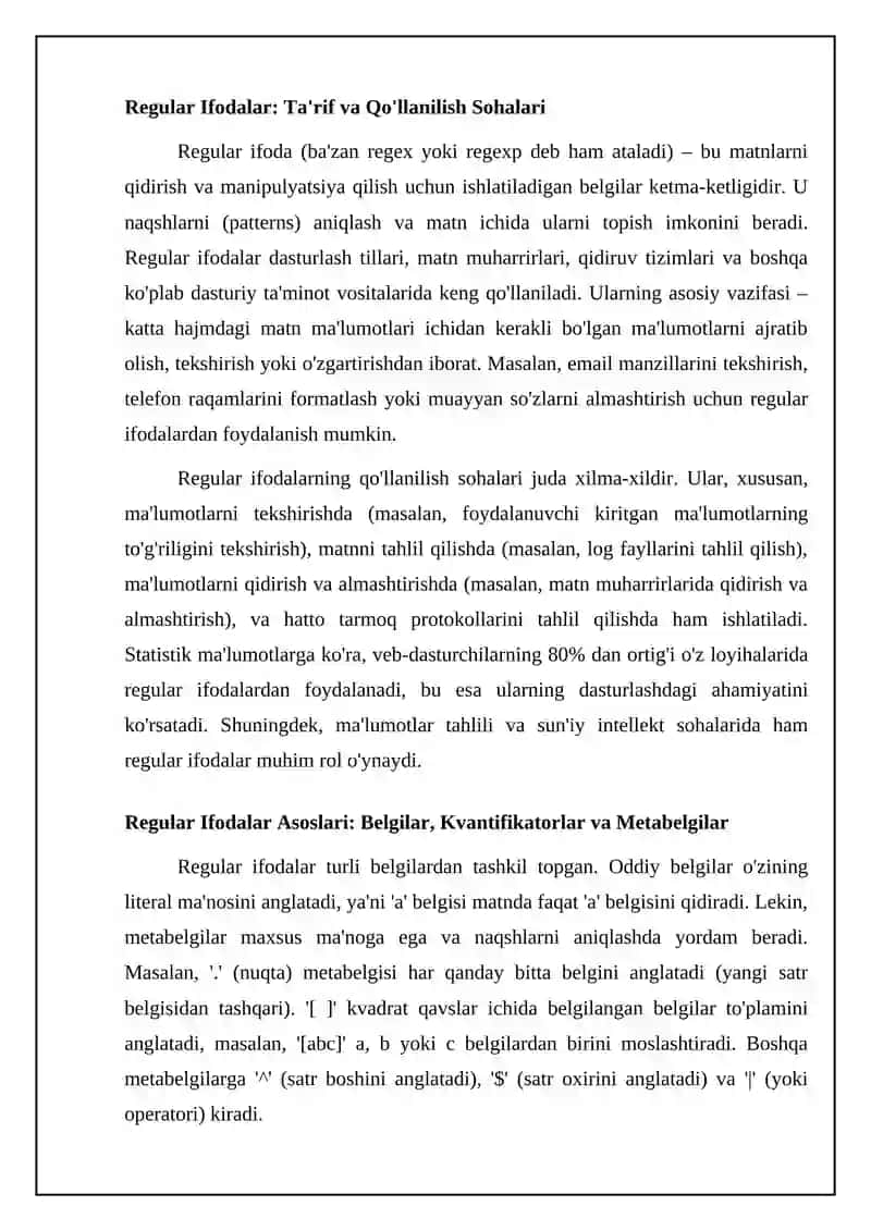 Regular ifodalar bilan ishlash 4