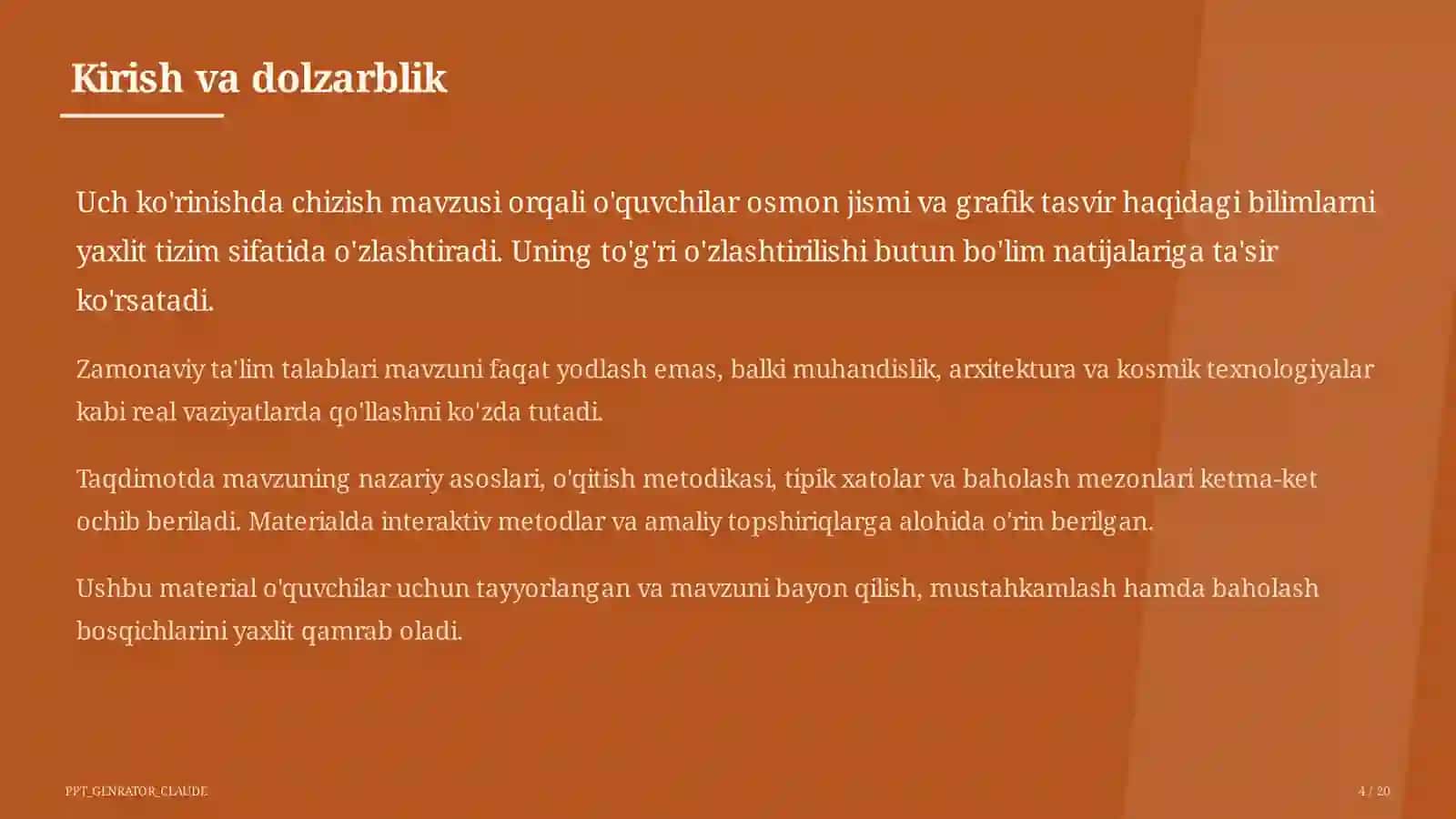 Uch ko'rinishda chizish (8-sinf) 4