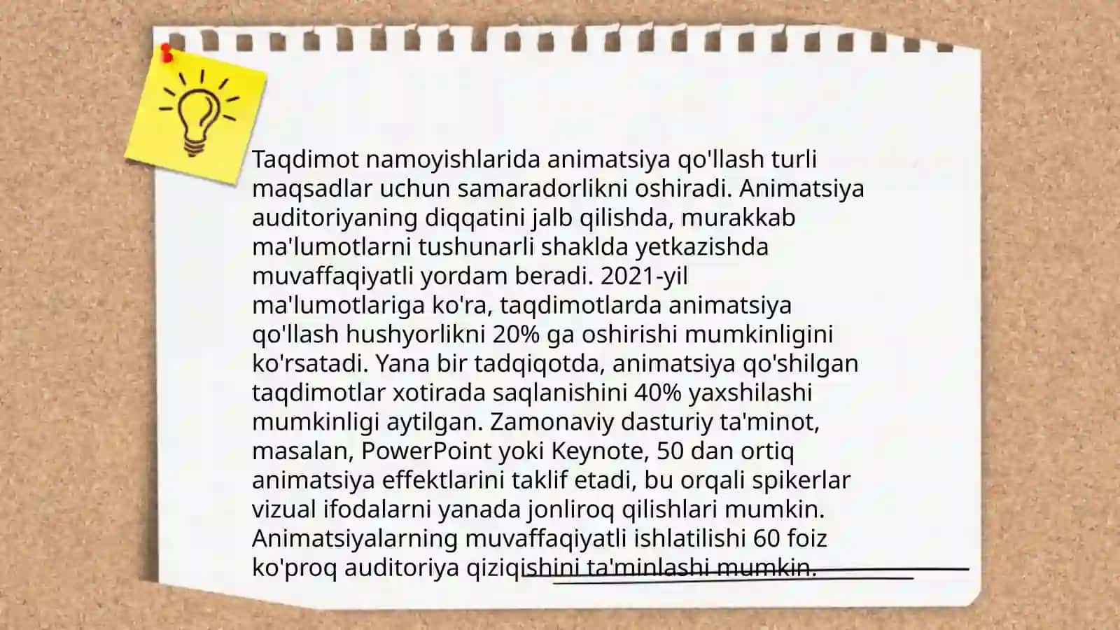 Animatsiya effektlari.Taqdimot namoyishini boshqarish 4