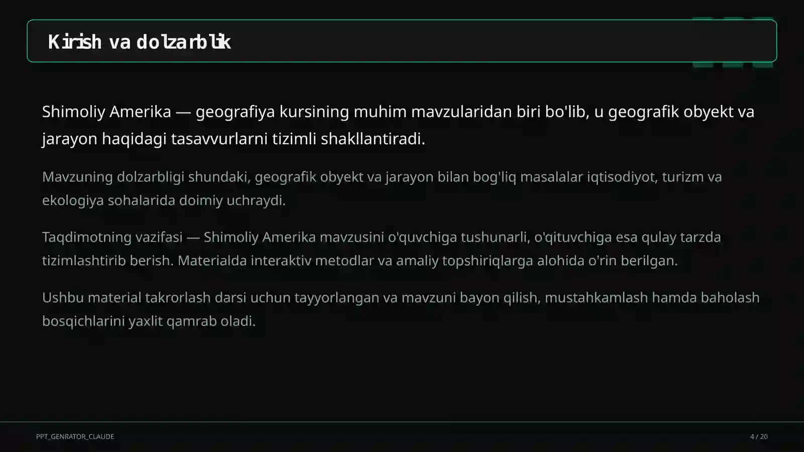 Shimoliy Amerika (7-sinf) 4