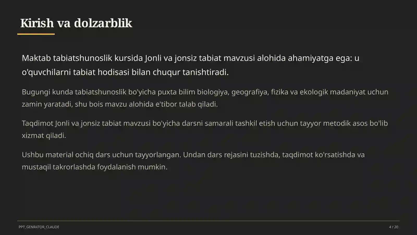 Jonli va jonsiz tabiat (2-sinf) 4