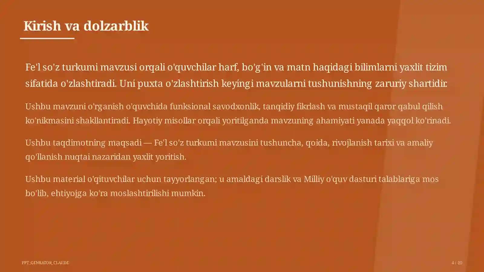 Fe'l so'z turkumi (3-sinf) 4