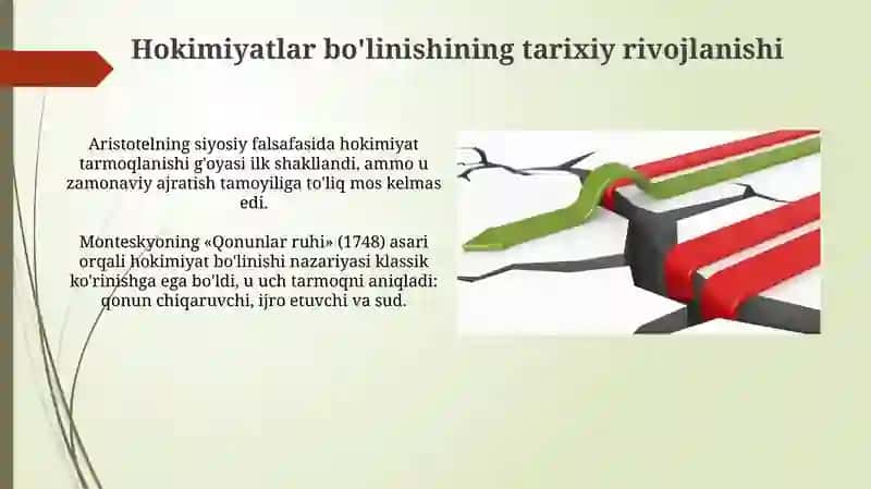 Hokimiyatlar boʻlinish prinsipi 4