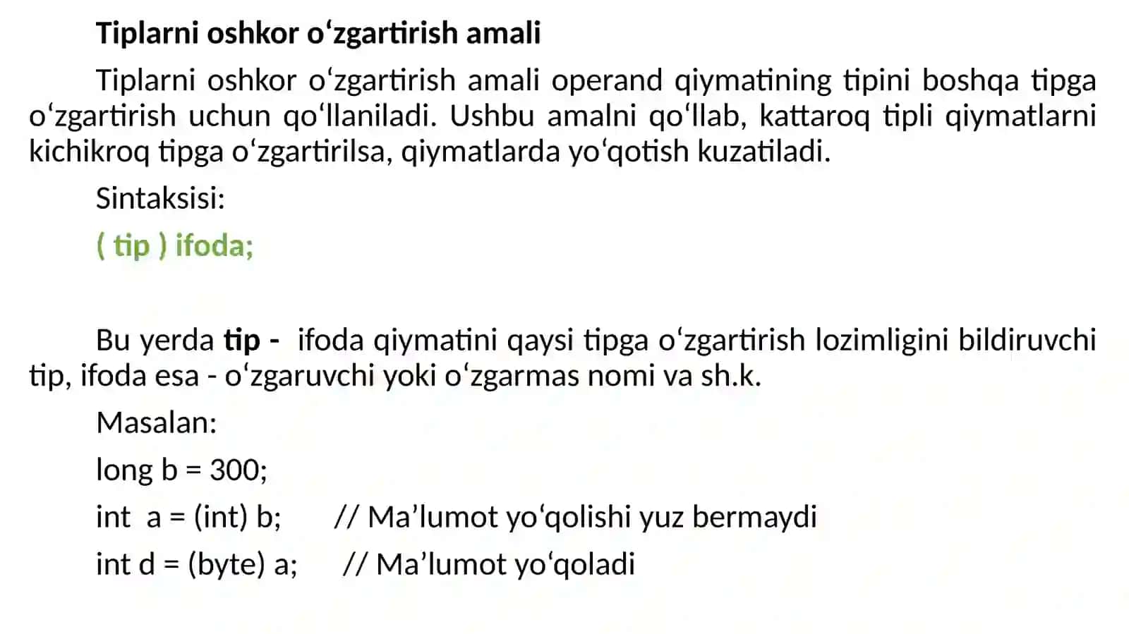 C# TILINING ASOSIY TUSHUNCHALARI, 4