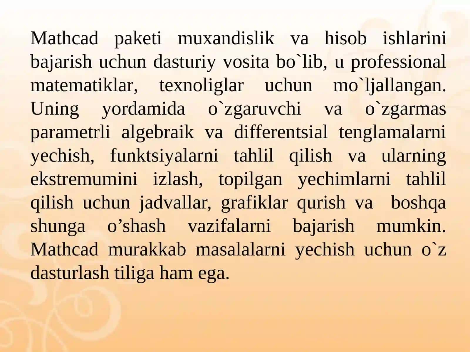 MathCAD dasturi 4