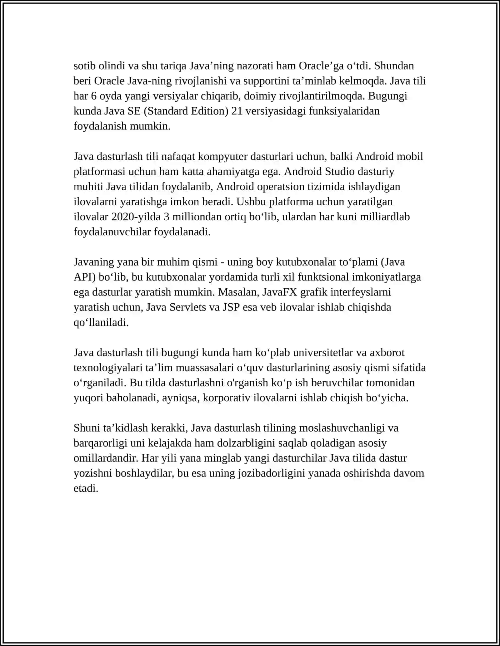 Java dasturlash tili 4