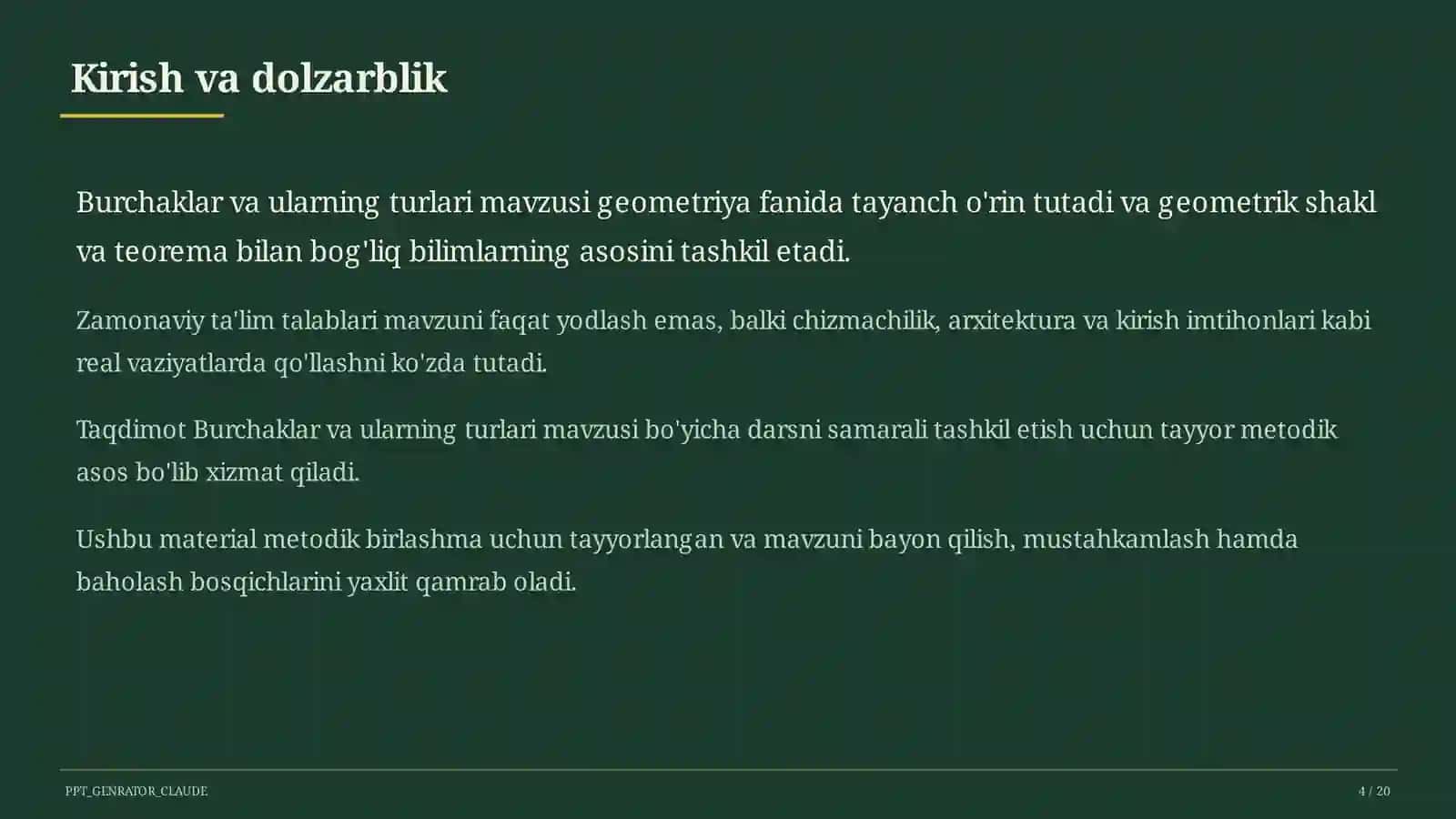 Burchaklar va ularning turlari (7-sinf) 4