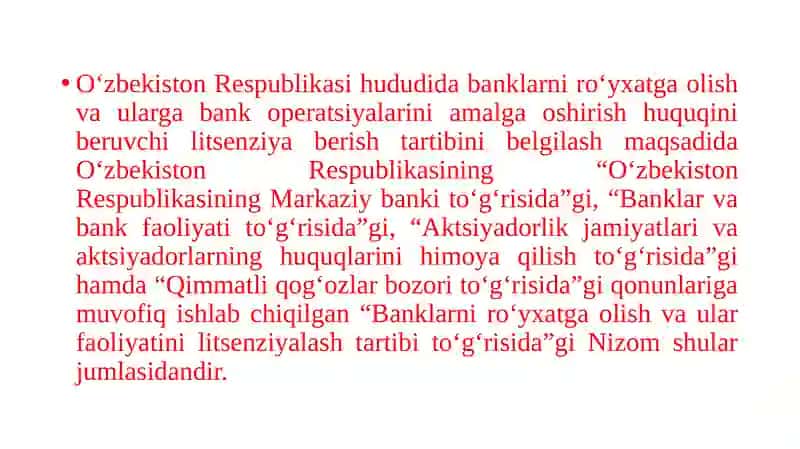 BANK FAOLIYATINING MOLIYAVIY-HUQUQIY TARTIBGA SOLINISHI 4