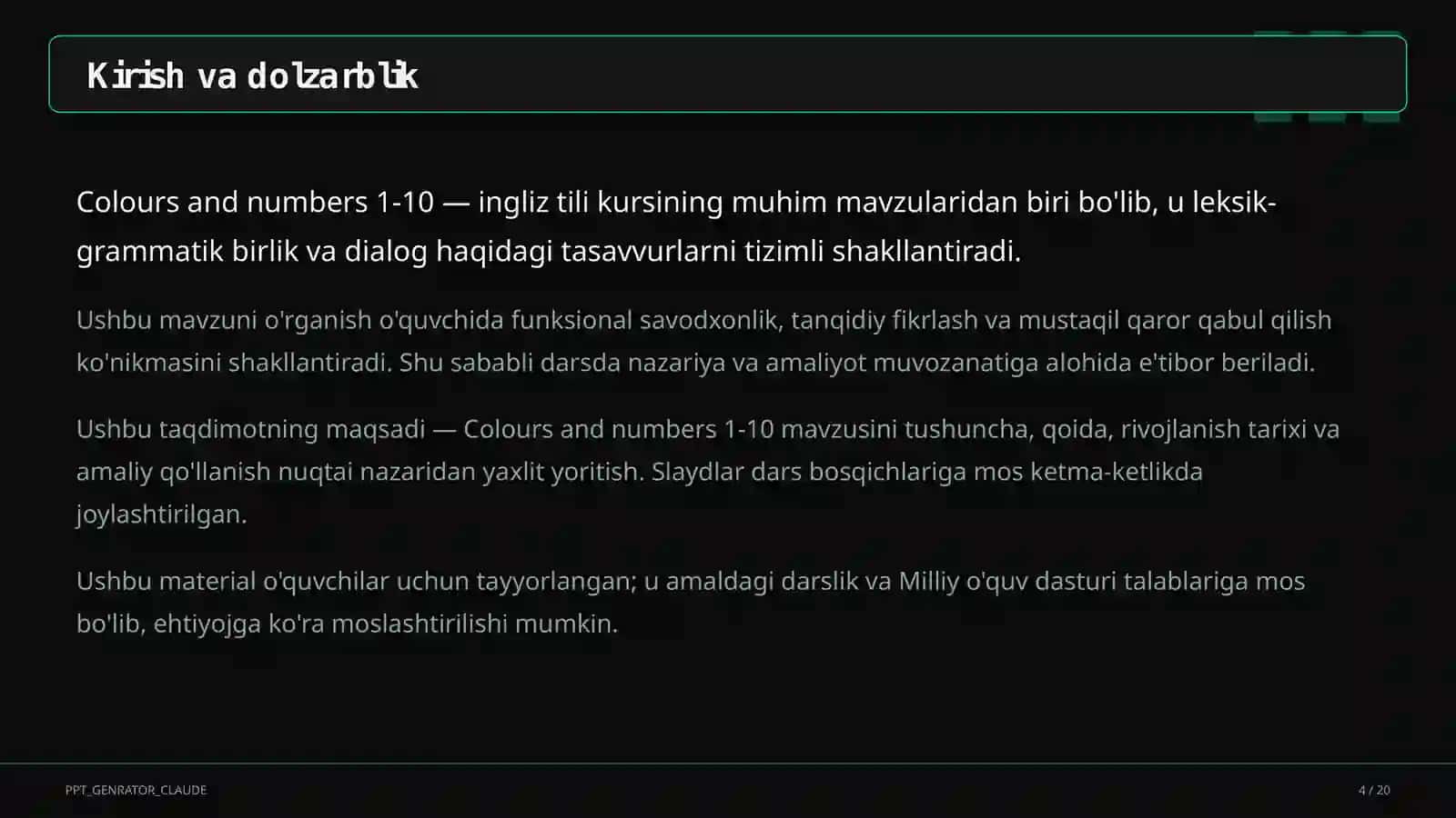 Ingliz tili (1–11) 4