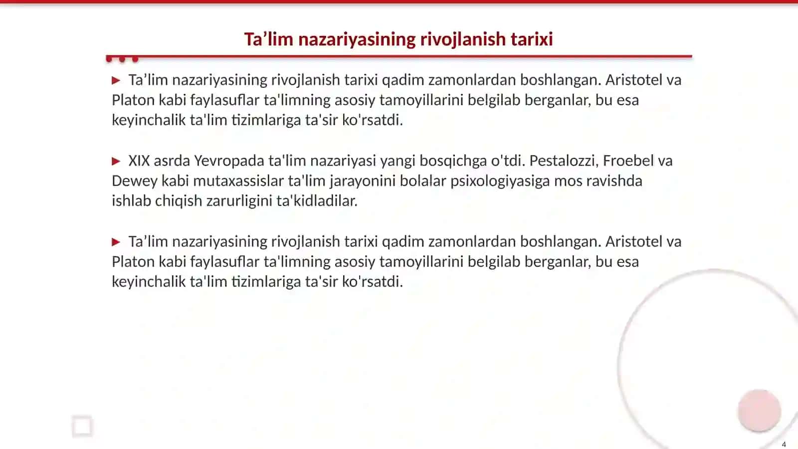 Boshlang'ich ta'lim ta'lim nazariyasi 4