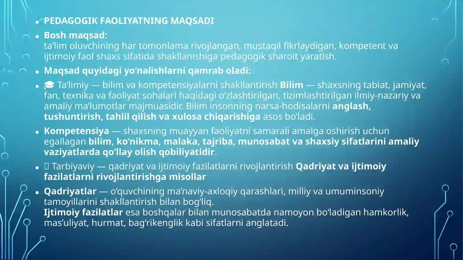 PEDAGOGIK FAOLIYATNING MOHIYATI VA O‘QITUVCHINING KASBIY PORTRETI 4