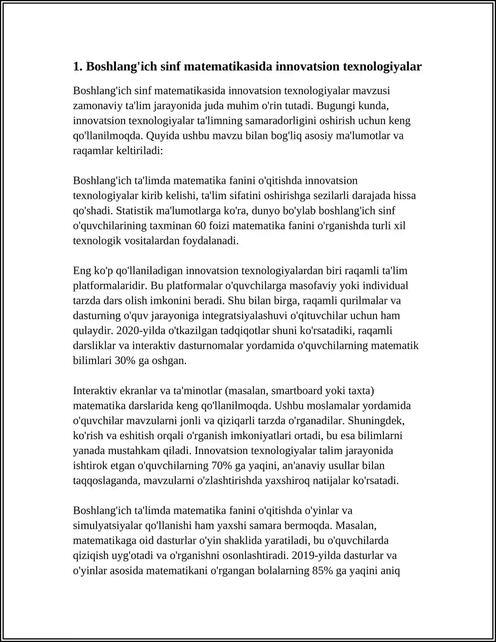 Boshlang'ich sinf matematikasida innovatsion texnologiyalar 4