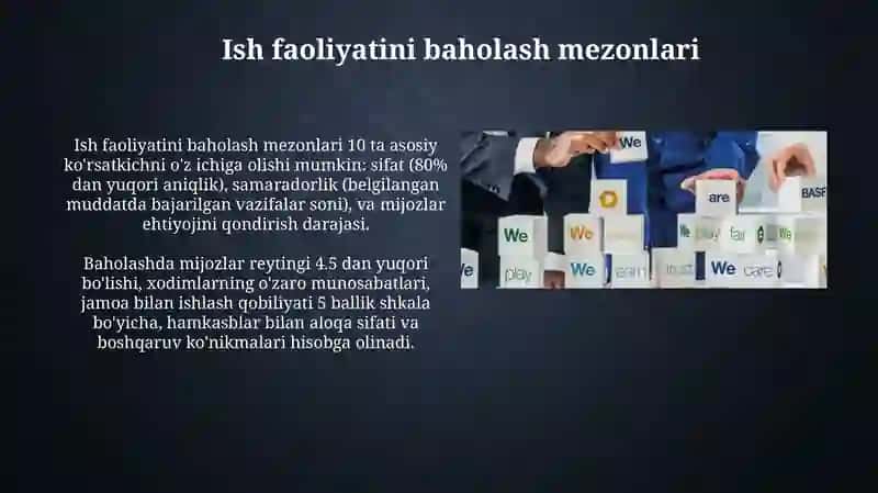 Faoliyatni baholash, vaqtni boshqarish va etikmunosabatlartizimi 4