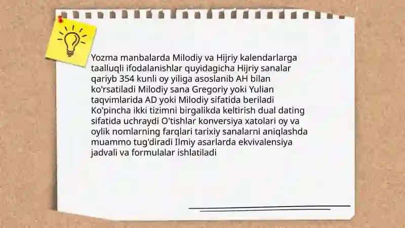 Yozma manbalarda tarixiy sana 4