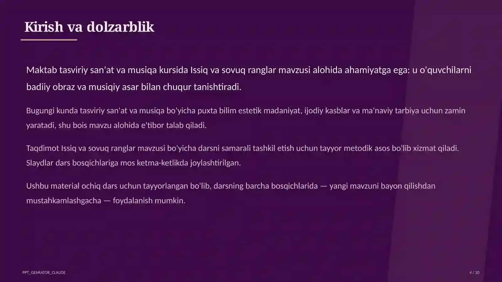 Issiq va sovuq ranglar (2-sinf) 4