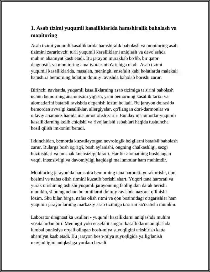 ASAB TIZIMI YUQUMLI KASALLIKLARIDA HAMSHIRALIK ISHI 4