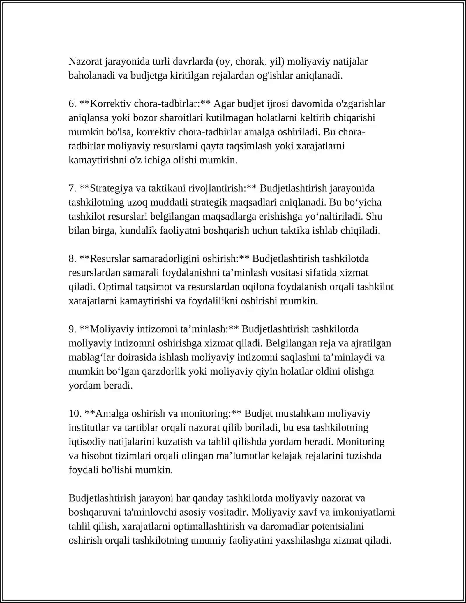 KORXONALARDA BUDJETLASHTIRISH VA XARAJATLARNI HISOBGA OLISH TARTIBI 4
