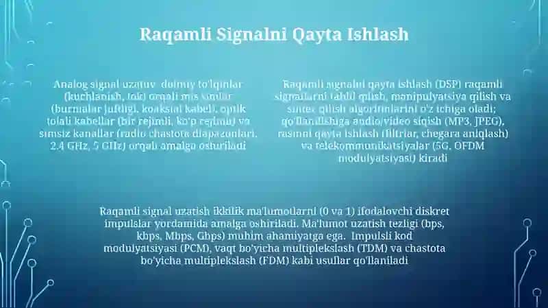 Analog va raqamli uzatishni solishtirish 4