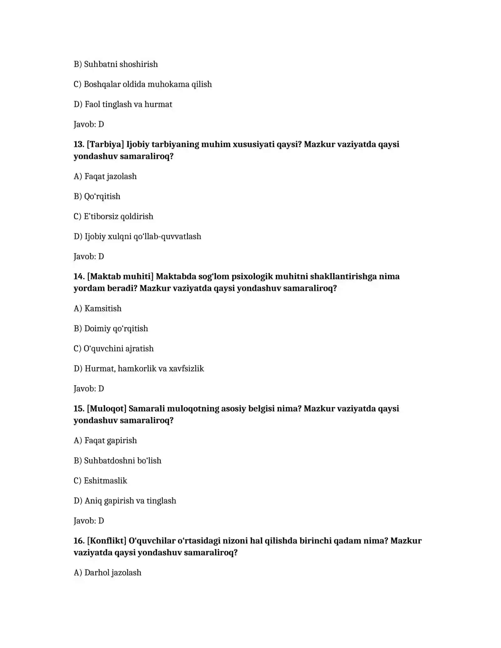 Maktab maslahatchisi 1000 ta test 4